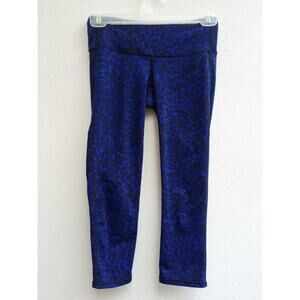 Athleta Leggings Women Blue Animal Print Salutation Stash Pocket Size XXS